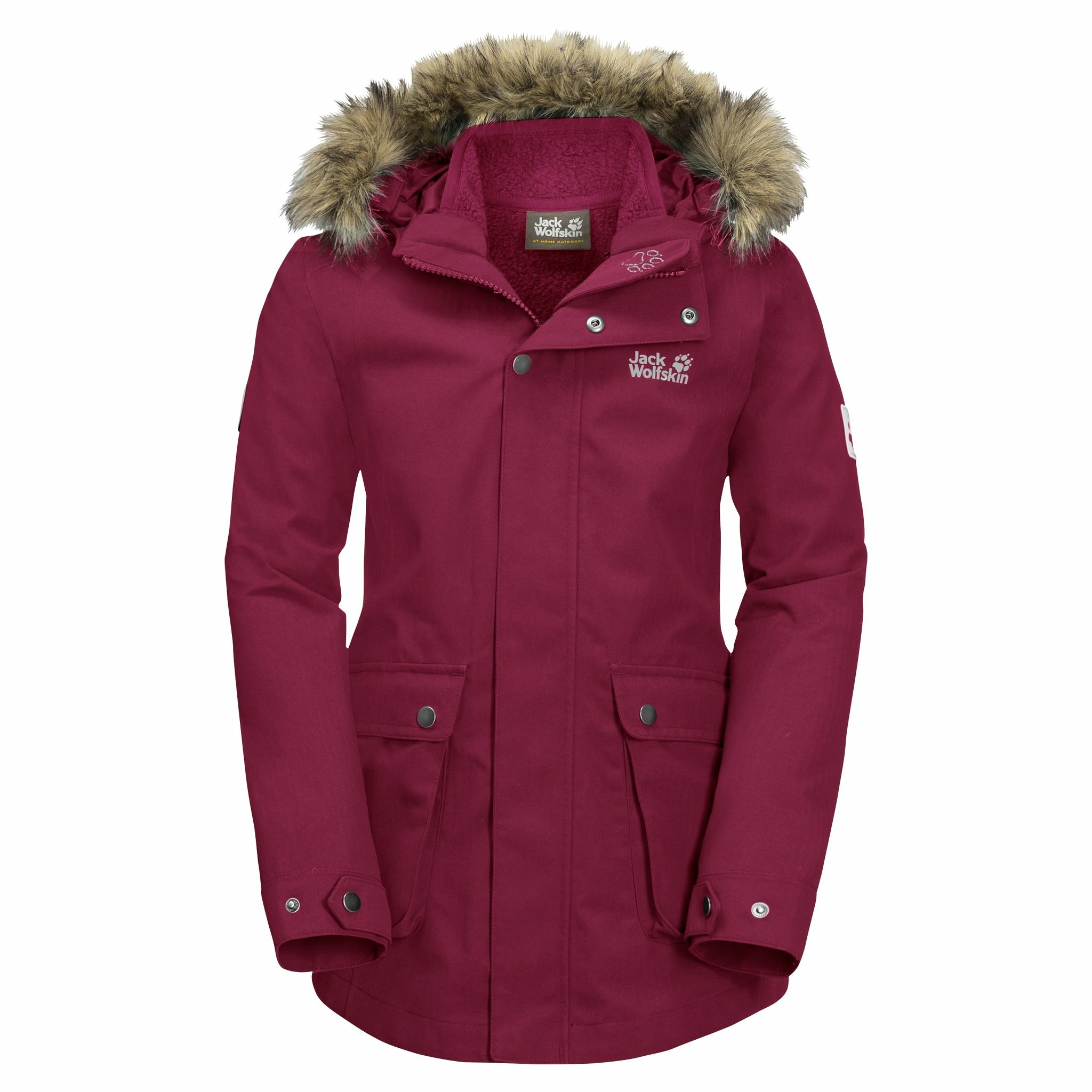 Parka dla dziewczynki Jack Wolfskin G ELK ISLAND 3IN1 PARKA dark ruby - 104