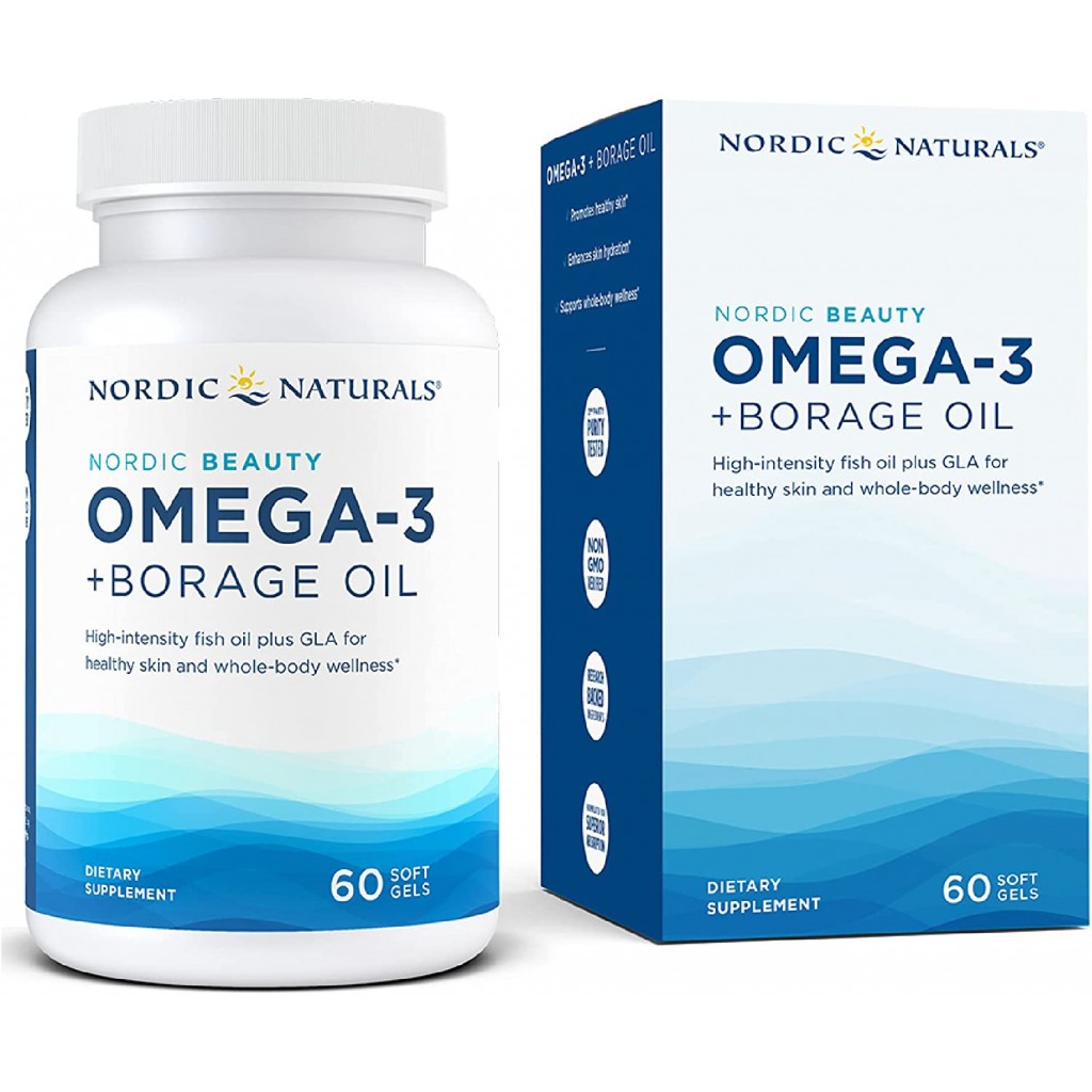 Nordic Naturals Nordic Beauty Omega-3 + Borage Oil suplement diety, 60 kaps./1 opak.