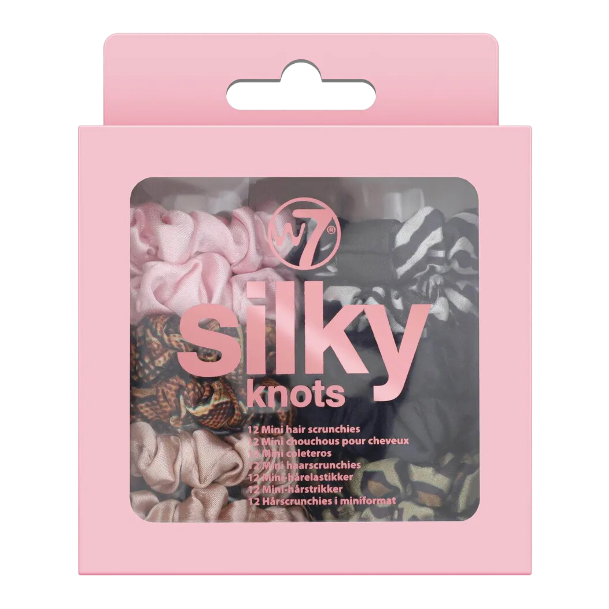 W7 Silky Knots zestaw: jedwabne gumki do włosów, 12 szt./1 opak.