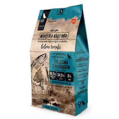 Karma dla psa WIEJSKA ZAGRODA Cielęcina z pstrągiem M 2 kg