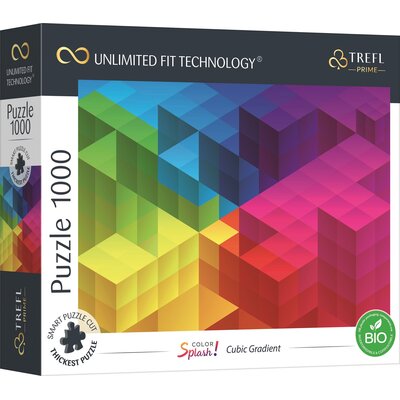 Puzzle TREFL Prime Unlimited Fit Technology Color Splash: Cubic Gradient 10700 (1000 elementów)