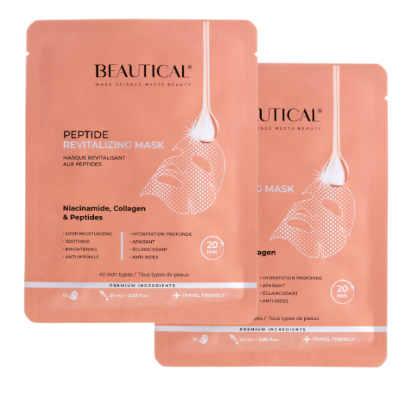 Beautical peptydowa maska do twarzy w płacie, 2 szt./1 opak.