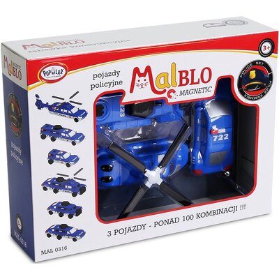 Klocki magnetyczne MALBLO Magnetic Pojazdy policyjne MAL0316