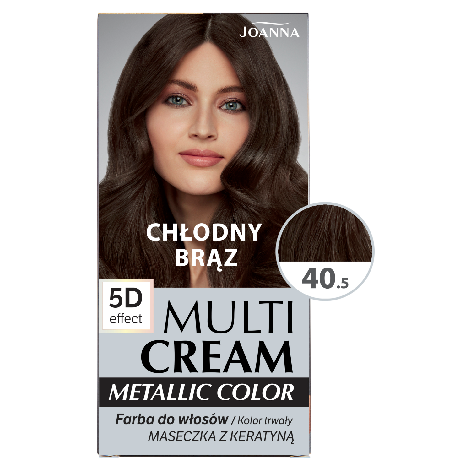 Joanna Multi Cream Metallic Color farba do włosów 40.5 chłodny brąz, 1 opak.