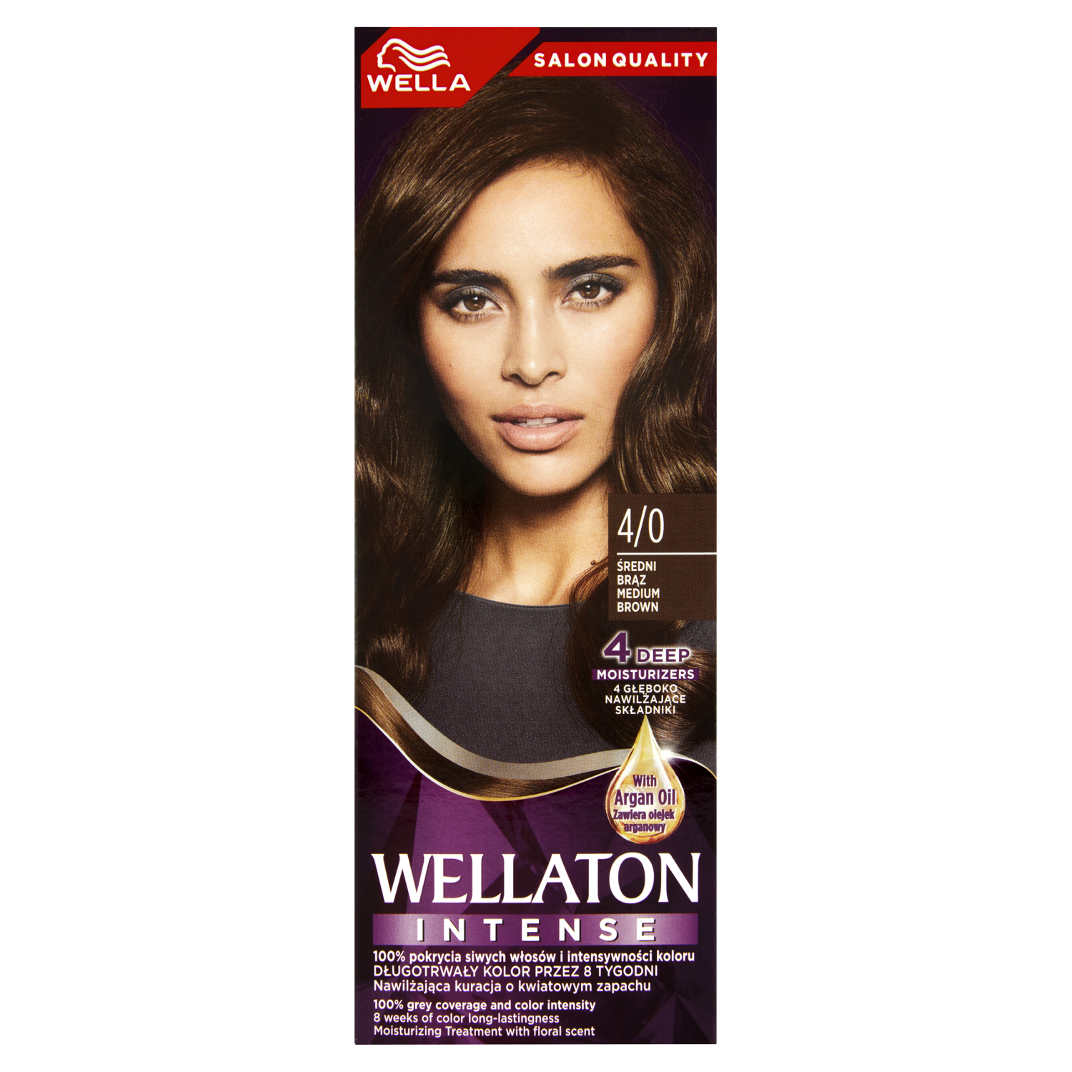 Wella Wellaton Intense krem koloryzujący do włosów 4/0 średni brąz, 1 opak.