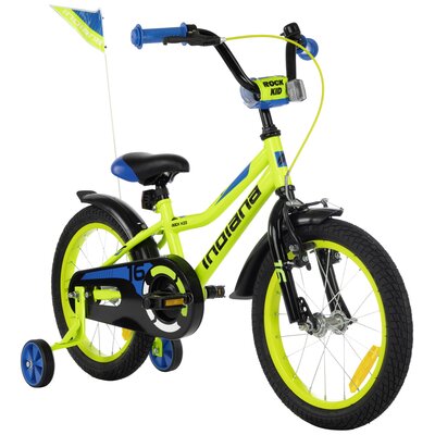 Rower dziecięcy INDIANA Rock Kid 16 cali dla chłopca Limonkowy 2024