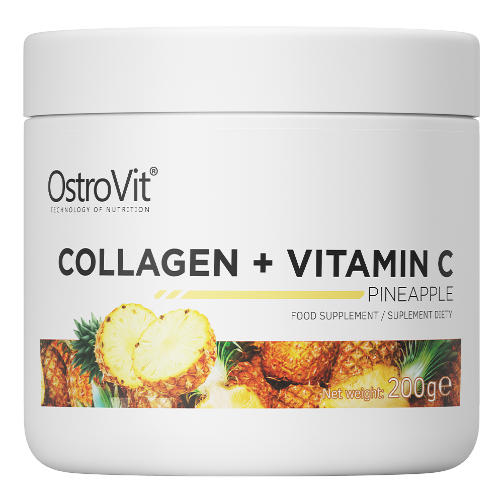 OstroVit Kolagen + Witamina C suplement diety o smaku ananasowym, 200 g