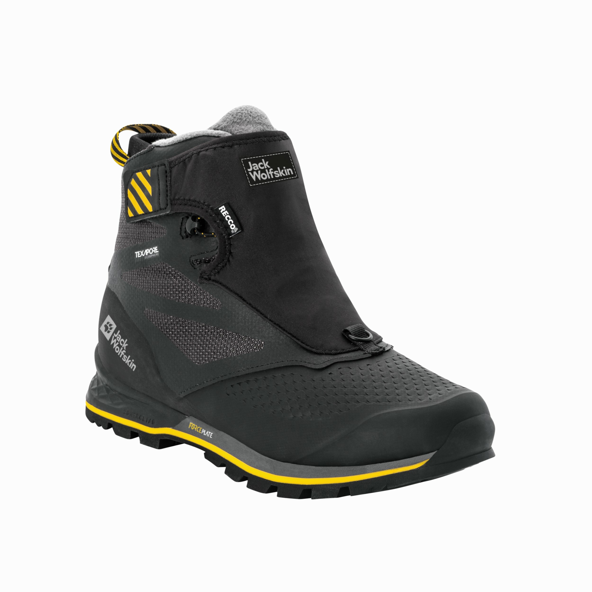 Męskie zimowe buty wyprawowe  Jack Wolfskin 1995 SERIES TEXAPORE MID M black / burly yellow XT - 45