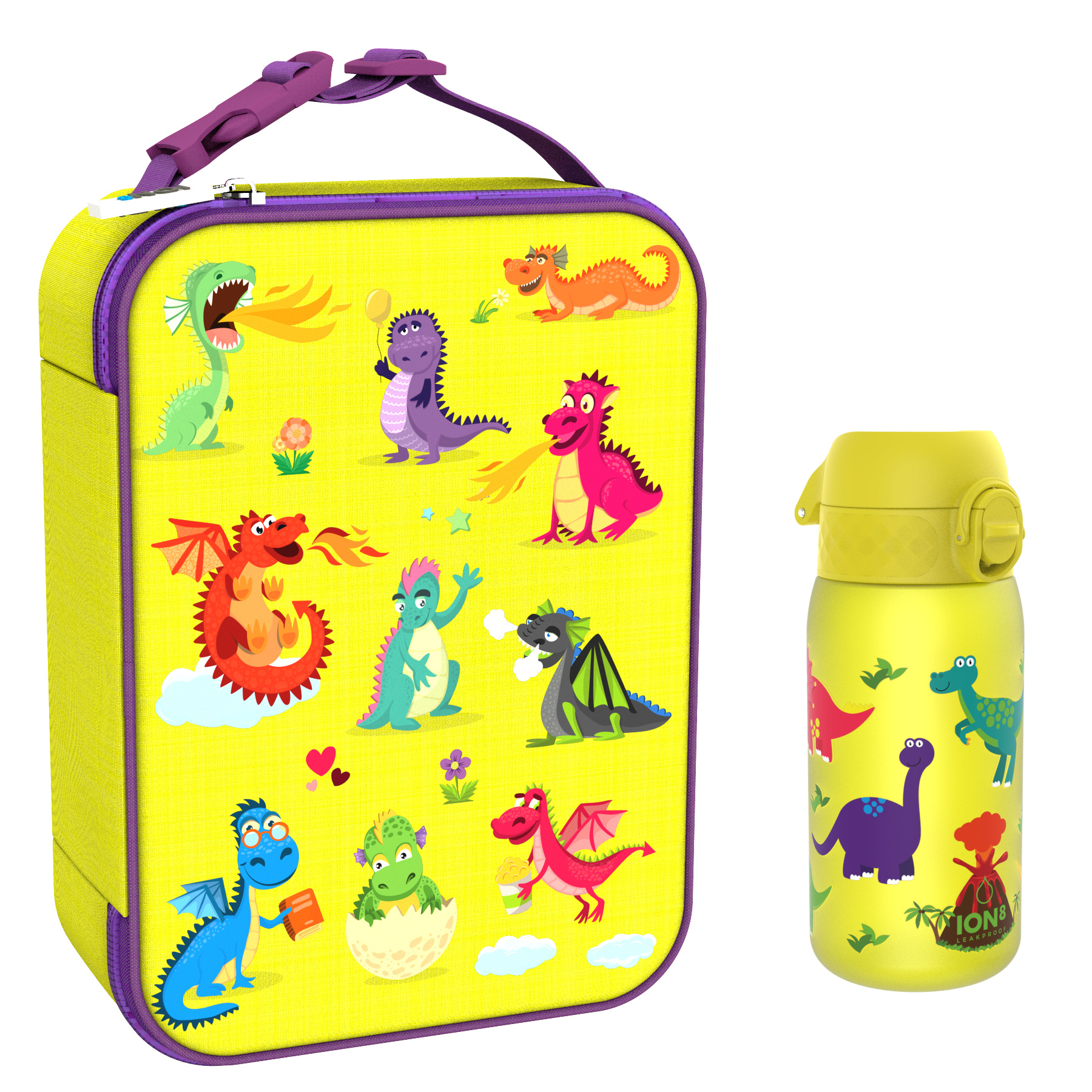 Ion8 zestaw: lunchbag Smoki, 1 szt. + bidon na wodę, poj. 0,4 l, 1 szt.