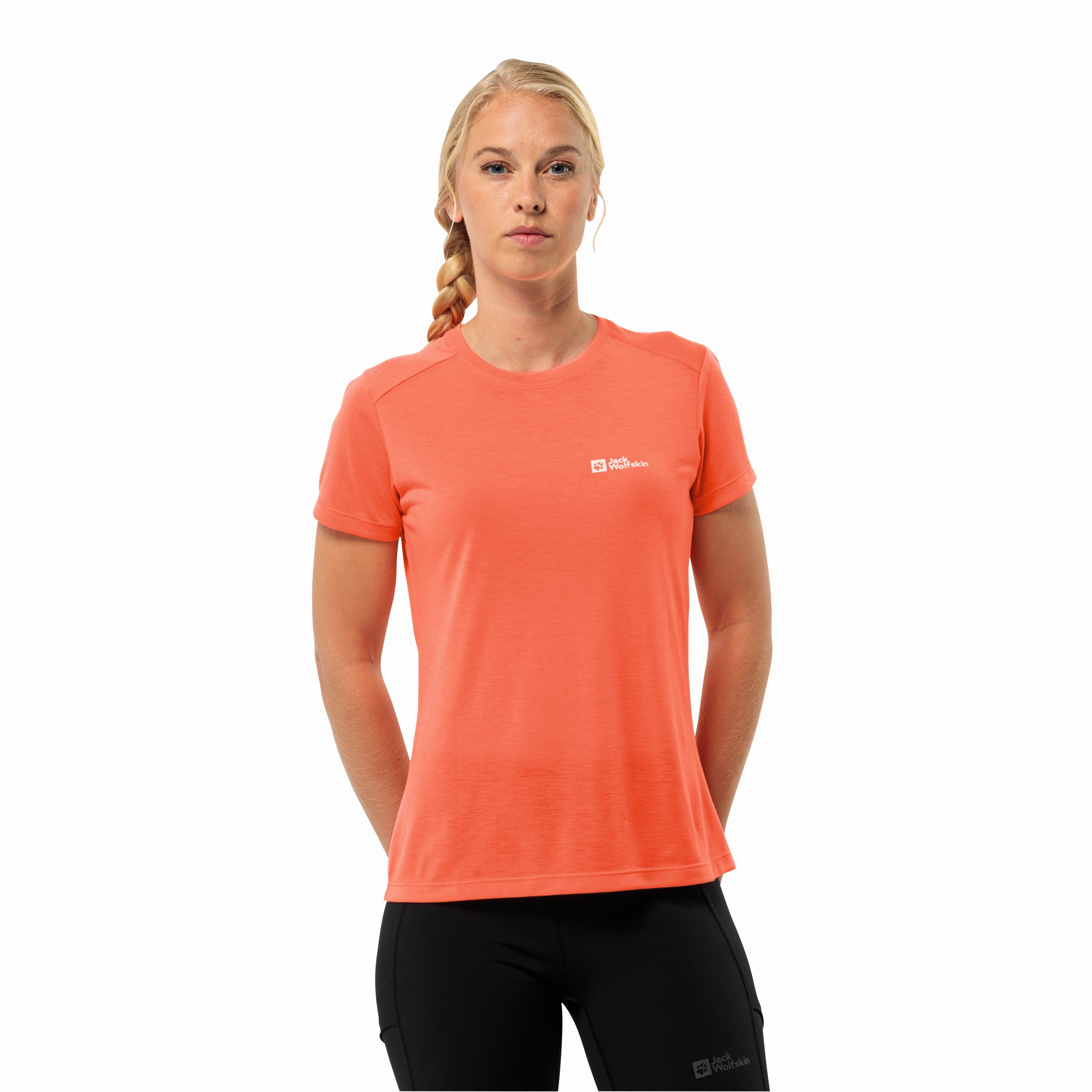 Damski t-shirt Jack Wolfskin VONNAN S/S T W digital orange - XL