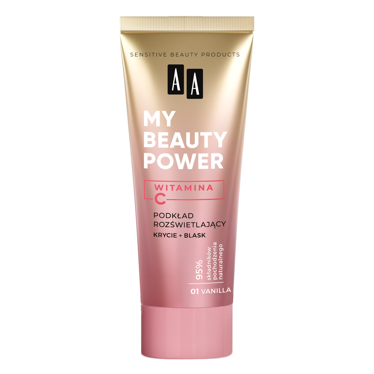 AA My Beauty Power rozświetlający podkład do twarzy 01 vanilla, 30 ml