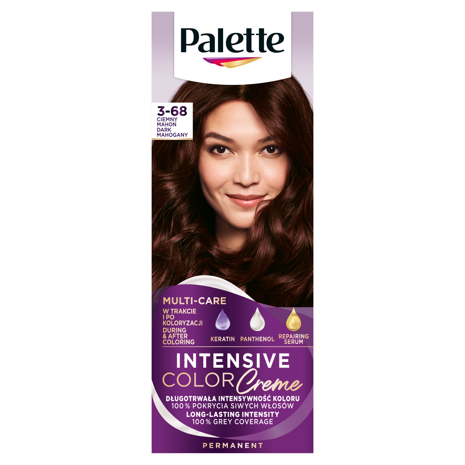 Palette Intensive Color Creme farba do włosów w kremie 3-68 (r2) ciemny mahoń, 1 opak.