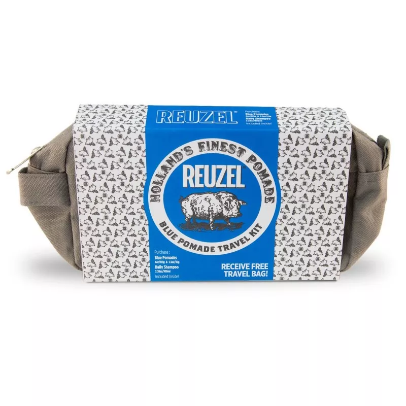 Reuzel Holiday Travel Kit Blue zestaw: pomada do włosów, 113 g + pomada, 35 g + szampon, 100 ml + kosmetyczka, 1 szt.