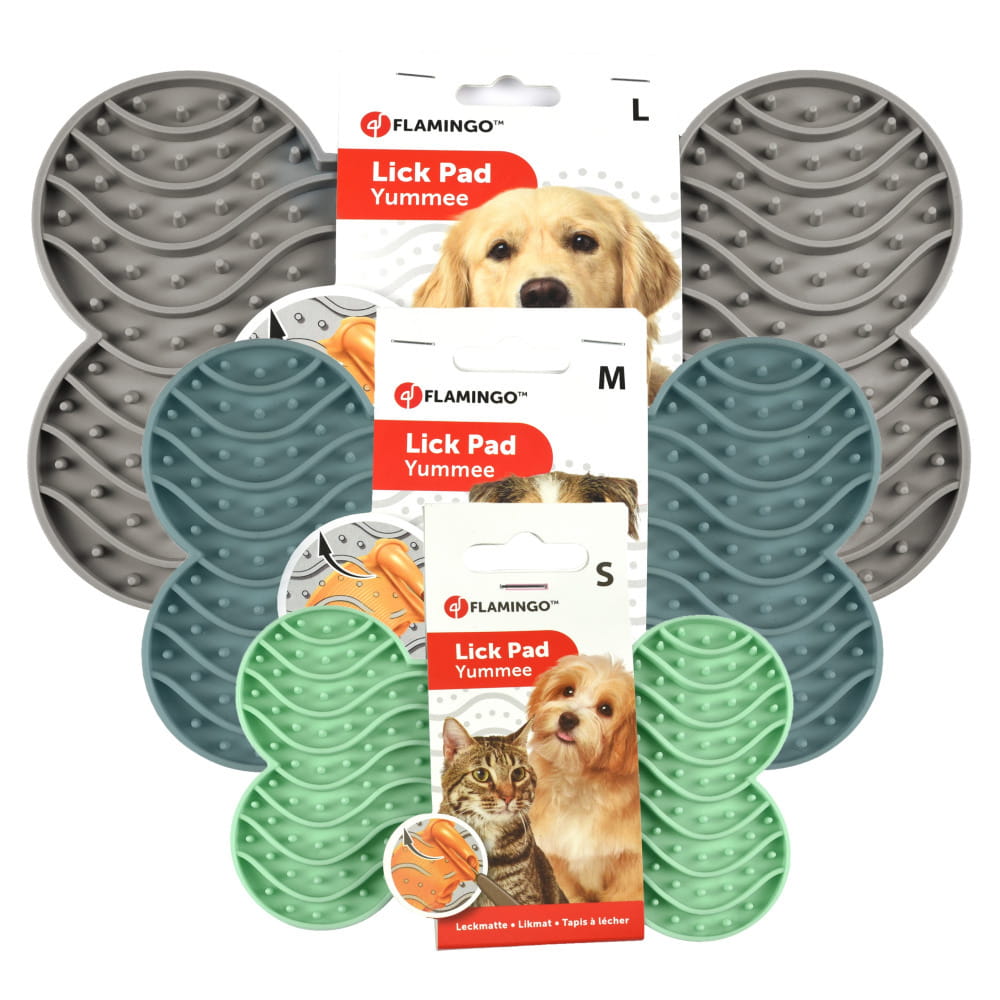 Flamingo Lick Pad Yummee - mata antystresowa dla psa i kota do lizania, z przyssawkami