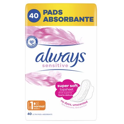 Podpaski ALWAYS Ultra Sensitive Normal Plus Rozmiar 1 (40 sztuk)