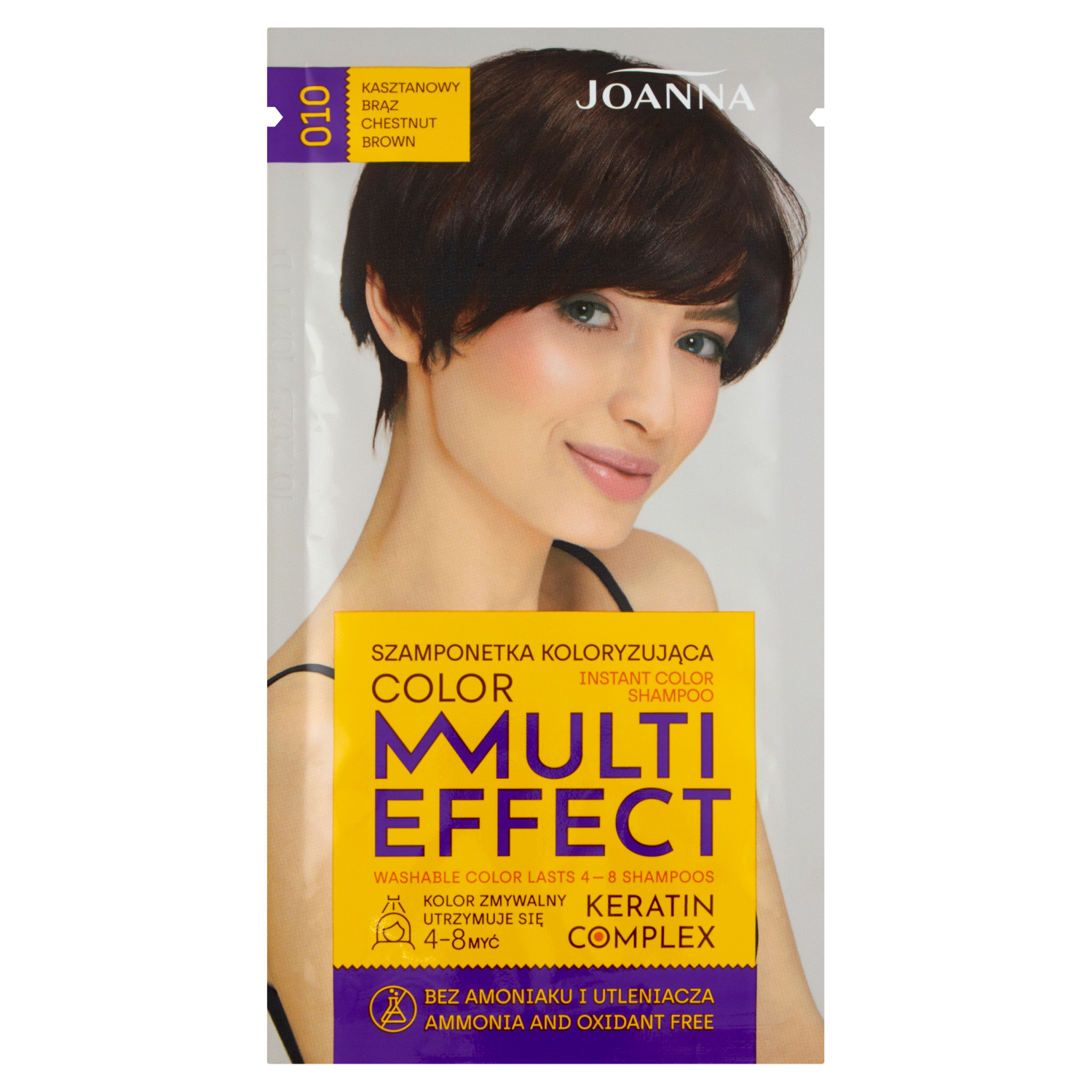 Joanna Multi Effect szamponetka koloryzująca 10 kasztanowy brąz, 35 g