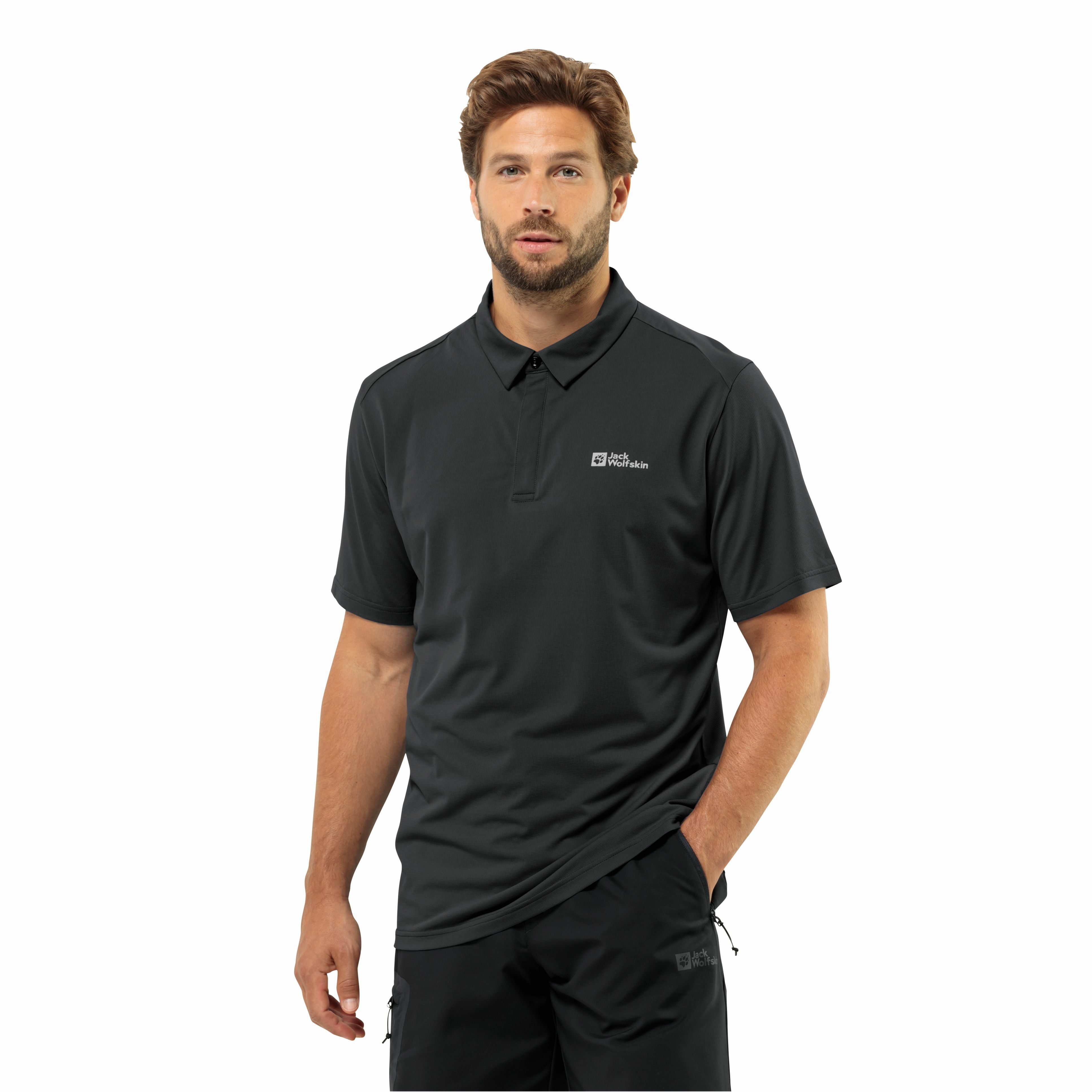 Męska koszulka polo Jack Wolfskin DELGAMI POLO M black - S