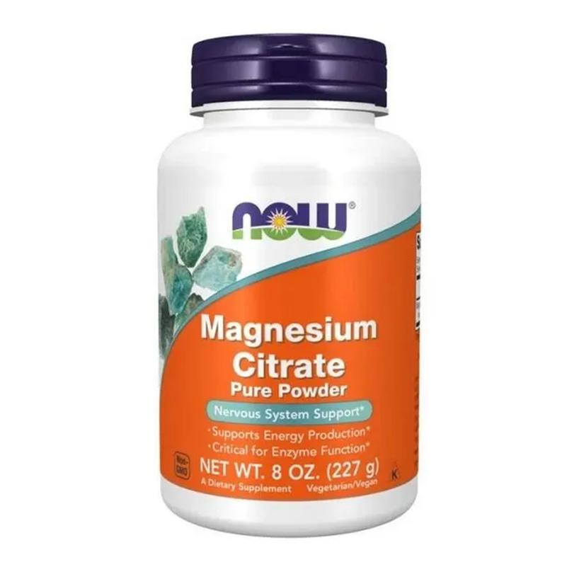 Now Foods Magnesium Citrate suplement diety cytrynian magnezu, 227 g