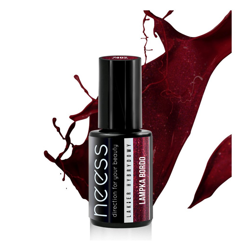 Neess lakier hybrydowy do paznokci lampka bordo, 4 ml