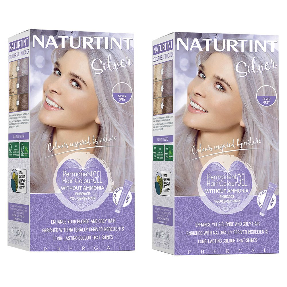 Naturtint Silver zestaw: farba do włosów Silver srebnoszara, 2x170 ml