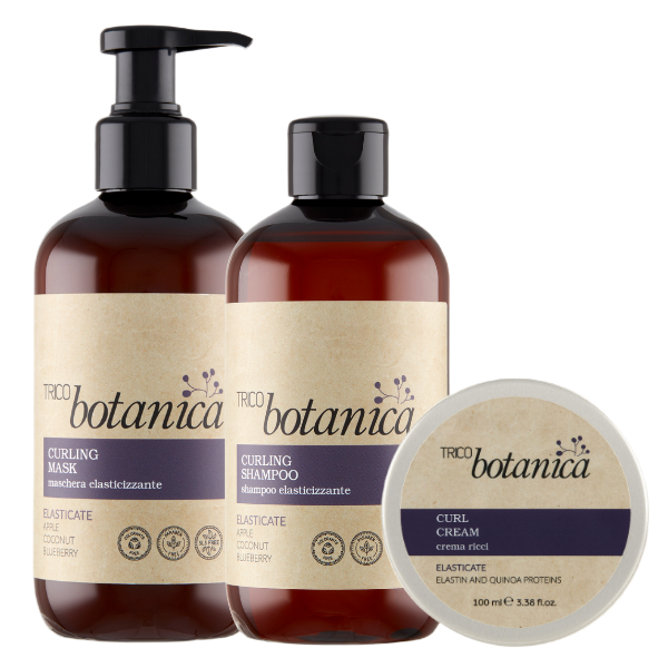 Trico Botanica Curling zestaw: szampon, 250 ml + maska, 250 ml + krem dyscyplinujący do włosów kręconych, 100 ml