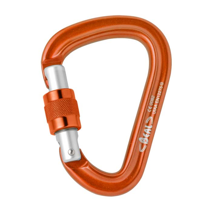Karabinek wspinaczkowy HMS zakręcany Beal BE SAFE orange - ONESIZE