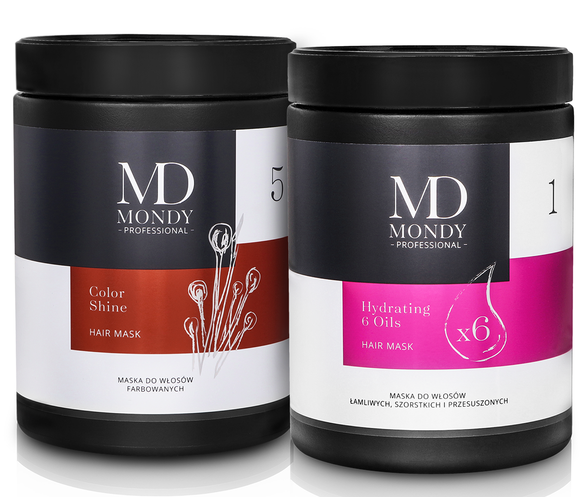 Mondy zestaw: maska do włosów Color Shine, 1000 ml + maska do włosów Hydrating 6 Oils, 1000 ml