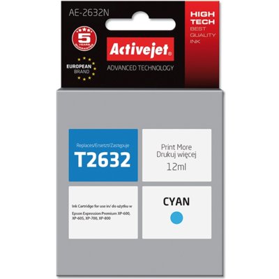 Tusz ACTIVEJET do Epson 26 T2632 Błękitny 12 ml AE-2632N