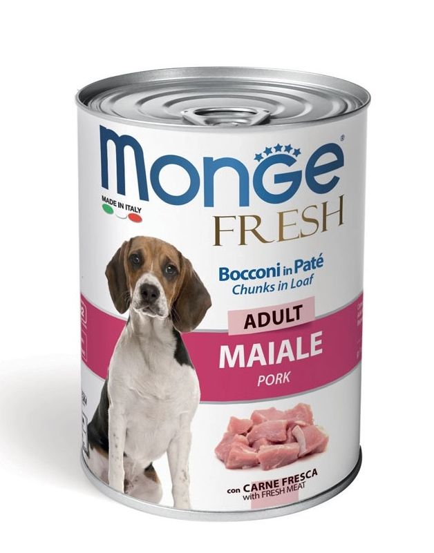 MONGE Fresh Dog Karma dla psa wieprzowina w cieście 400g