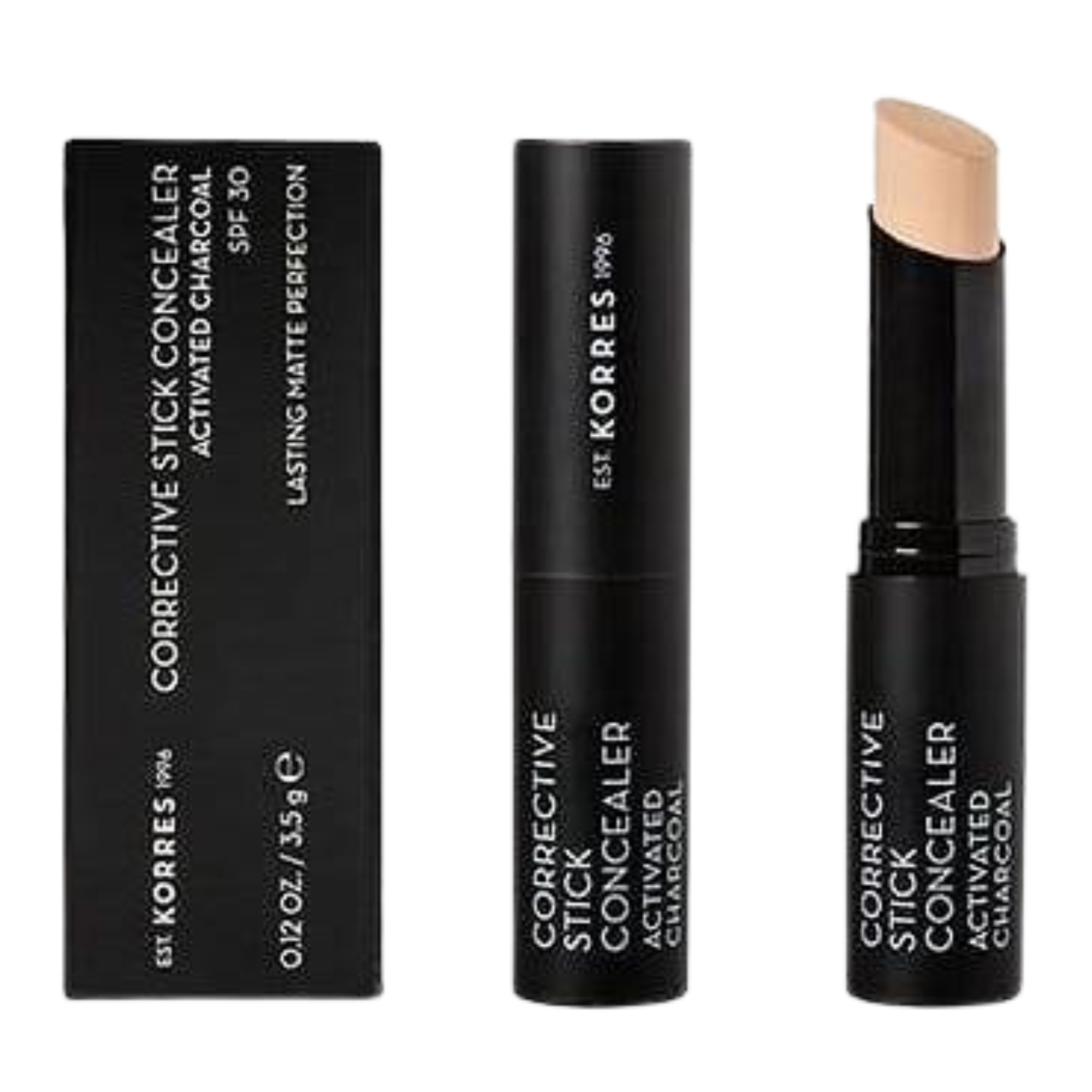 Korres Active Charcoal korektor w sztyfcie SPF30 ACS1, 3,5 g