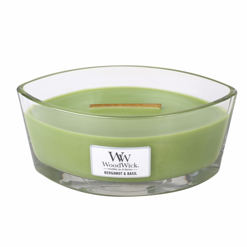 WoodWick - Świeca HearthWick Flame Bergamot & Basil 60h