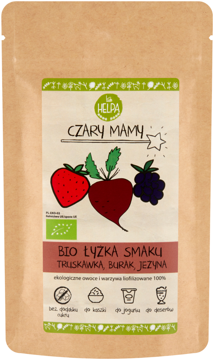 HELPA Czary Mamy Bio Łyżka smaku truskawka, burak, jeżyna, 40 g