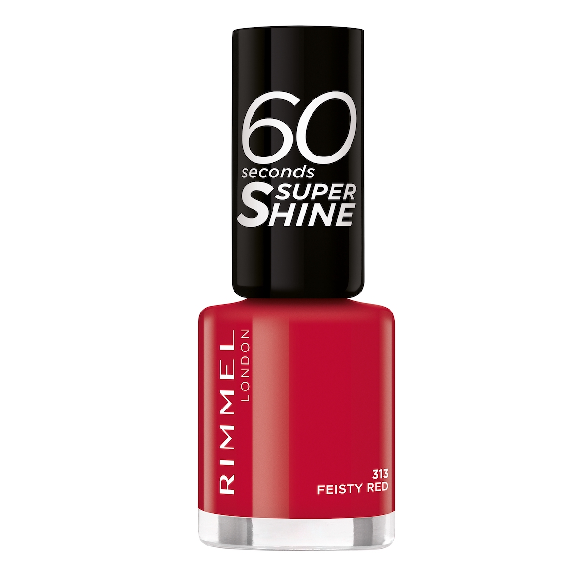 Rimmel 60 Seconds Super Shine szybkoschnący lakier do paznokci 313 feisty red, 8 ml