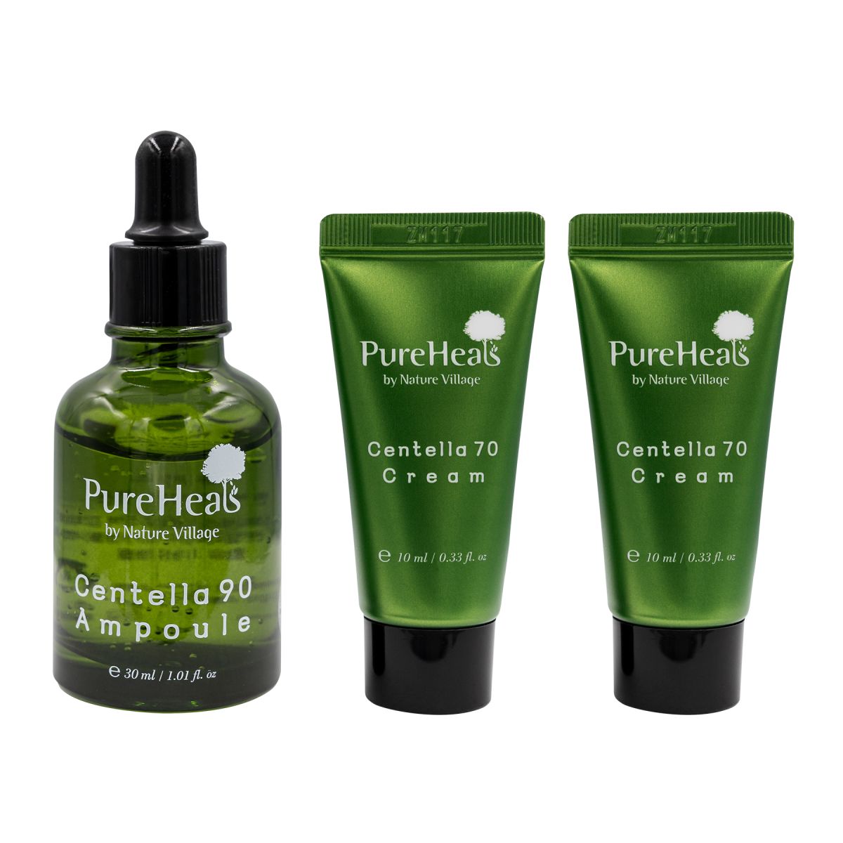 Pureheals Centella zestaw: ampułka do twarzy, 30 ml + krem do twarzy, 2x10 ml