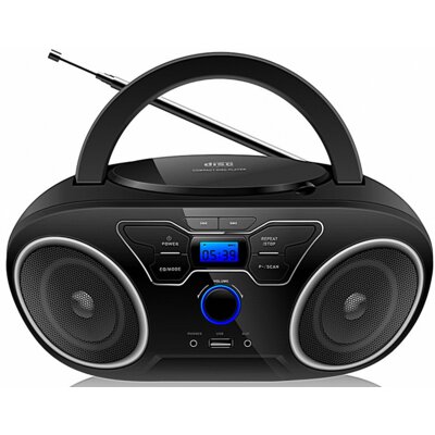Radioodtwarzacz/Bombox MANTA BBX006 Czarny, Odtwarzacz CD, CD-R, CD-RW, FLAC, Bluetooth 5.0, Tuner FM, Zasilanie Bateryjne