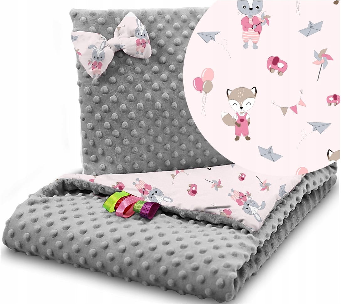Kocyk minky 75x100 kołderka + poduszka Babymam