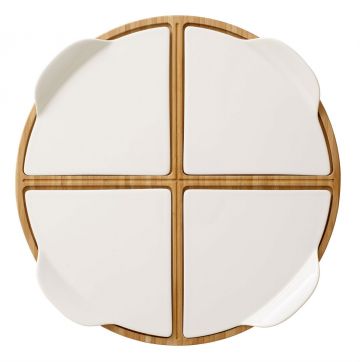 Villeroy&Boch - 4 talerze na podstawce Pizza Passion