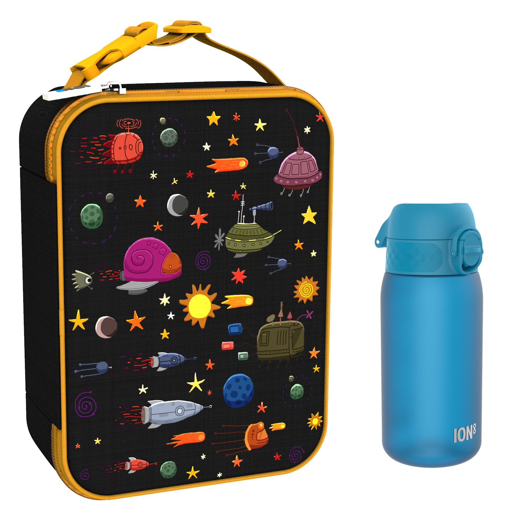 Ion8 zestaw: lunchbag Planety, 1 szt. + bidon na wodę, poj. 0,4 l, 1 szt.