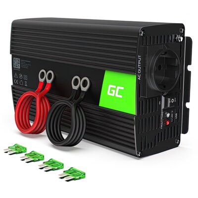 Przetwornica GREENCELL 12V na 230V 1000W/2000W Czysta sinusoida