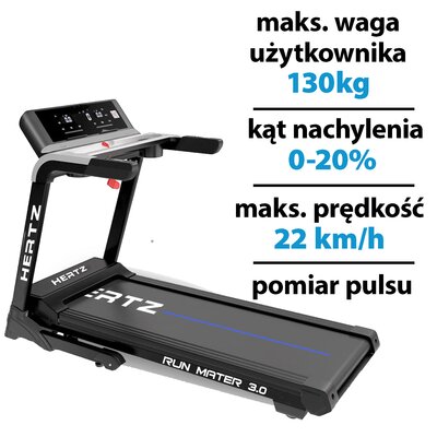 Bieżnia elektryczna HERTZ FITNESS Run Master 3.0 1850W 22km/h