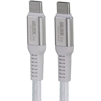 Kabel USB-C - USB-C GÖTZE & JENSEN Golden Line 1 m Biały
