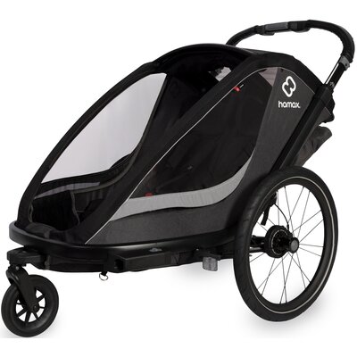 Przyczepka rowerowa HAMAX Cocoon One 35kg Pasy Szaro-czarny