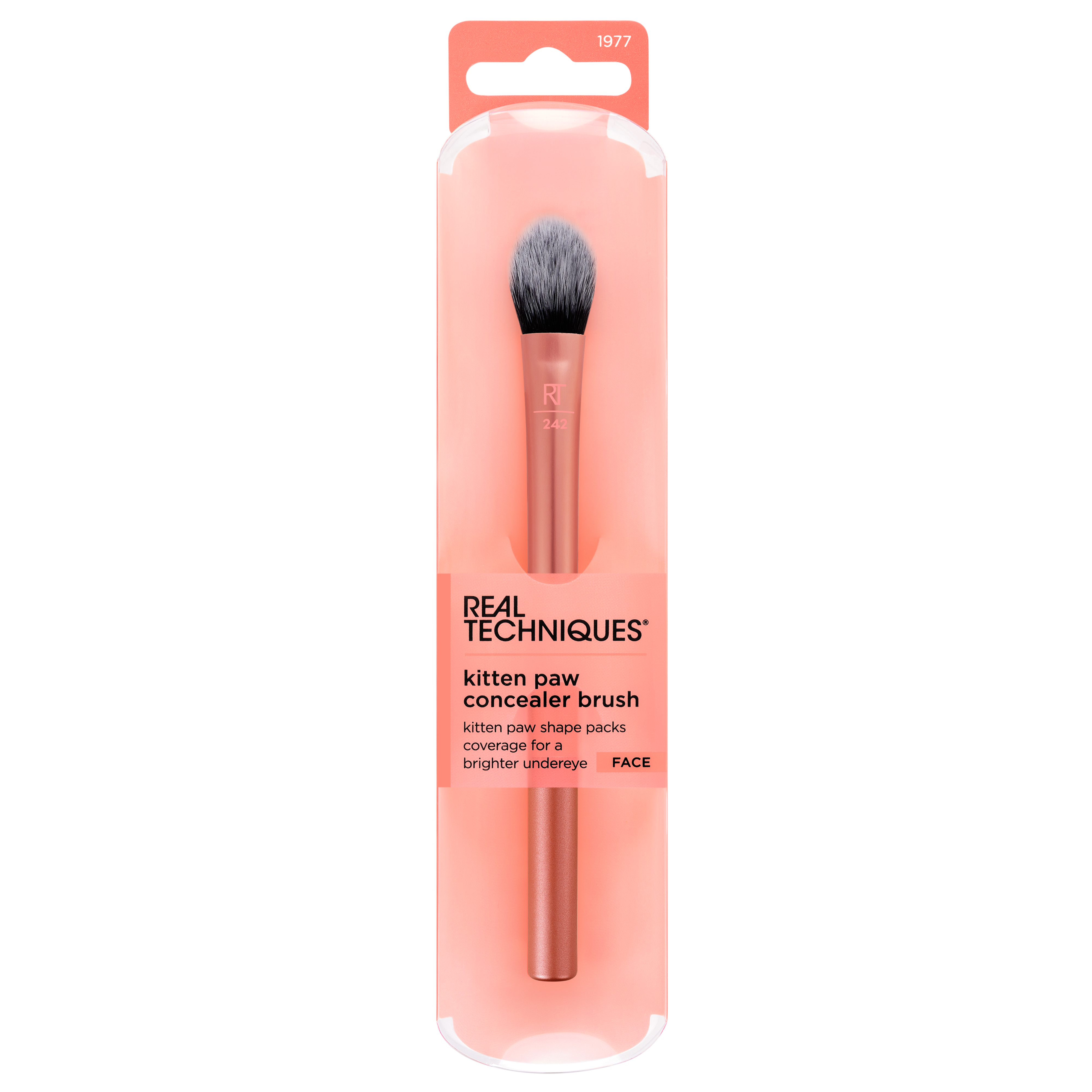 Real Techniques Brightening Concealer Brush pędzel do korektora o kształcie kociego języka, 1 szt.