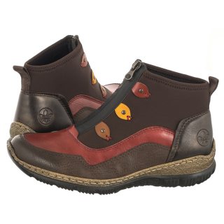 Botki Rieker Brązowe N3277-25 Brown Combination