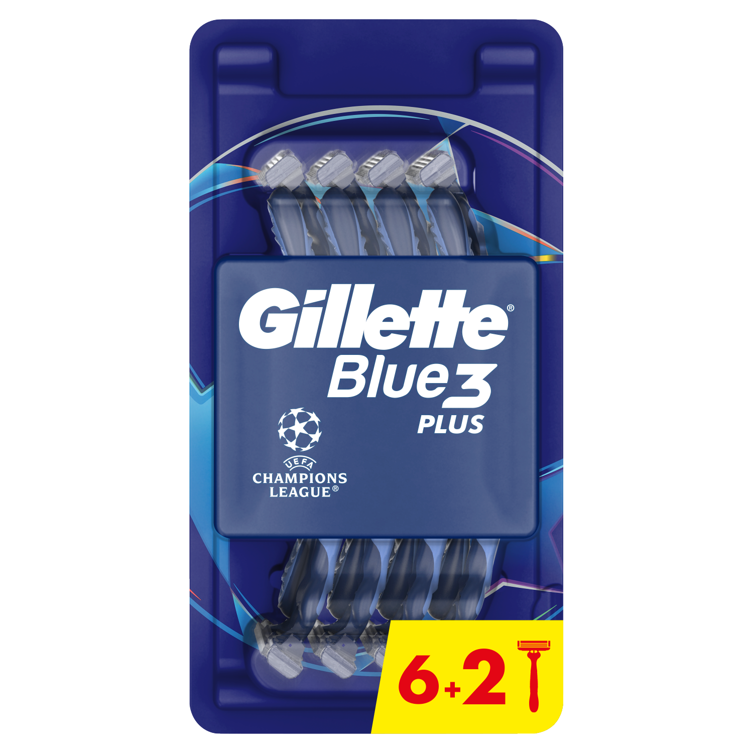 Gillette Blue 3 Football maszynki do golenia męskie, 6+2 szt./1 opak.