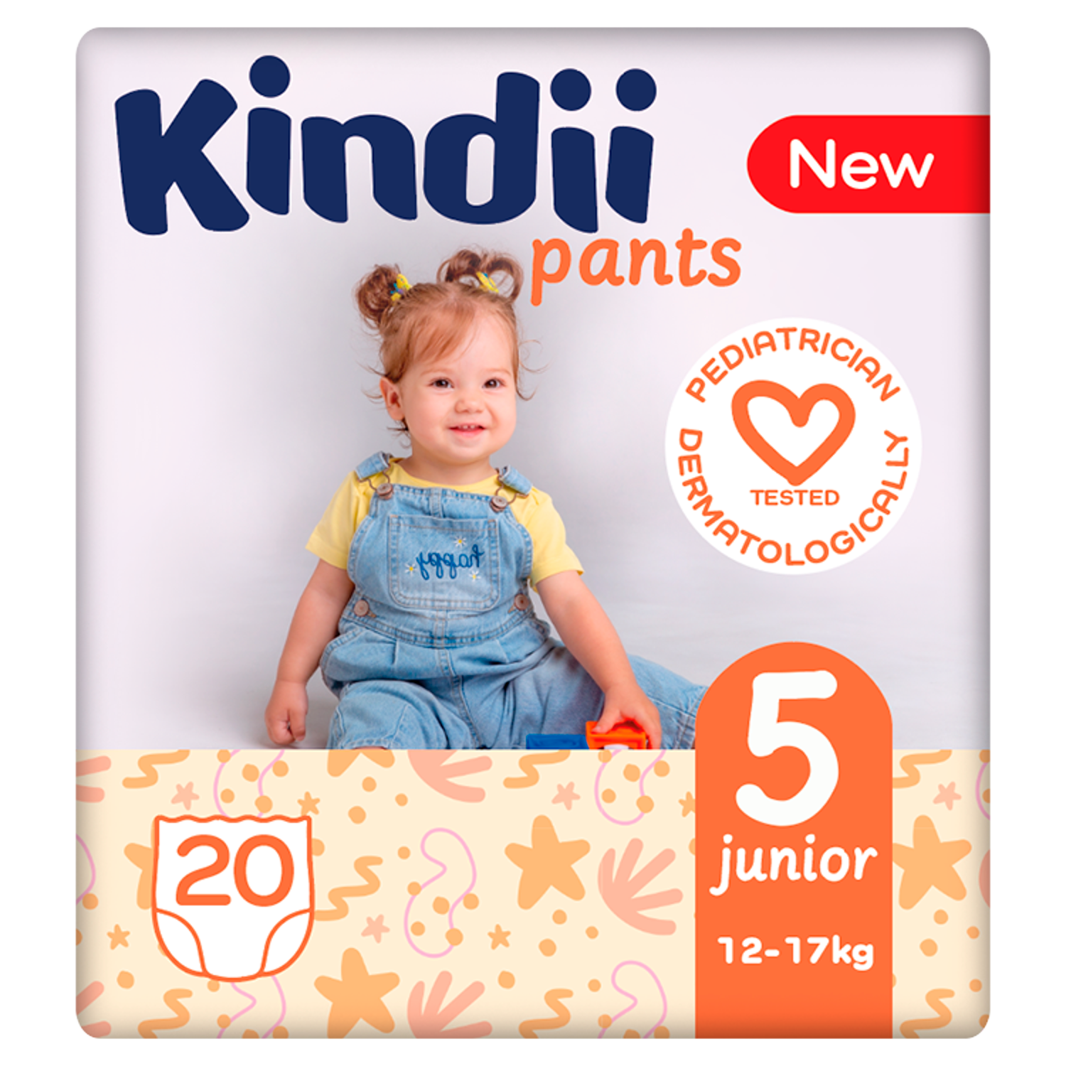 Kindii Junior pieluchomajtki dla dzieci 5, 20 szt./1 opak.