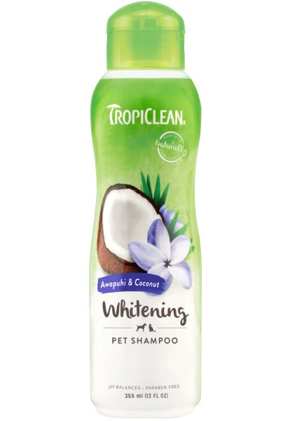 TROPICLEAN Awapuhi Coconut Whitening Shampoo 355ml szampon do białej i jasnej sierści dla psa i kota