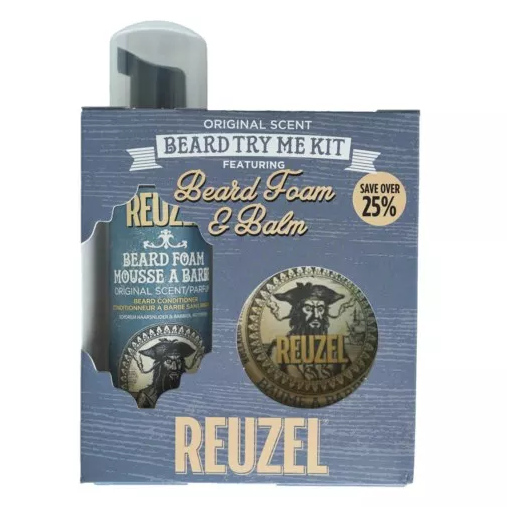 Reuzel Beard Try Me Kit Original zestaw do pielęgnacji brody dla mężczyzn: pianka do brody, 70 ml + balsam do brody, 35 g