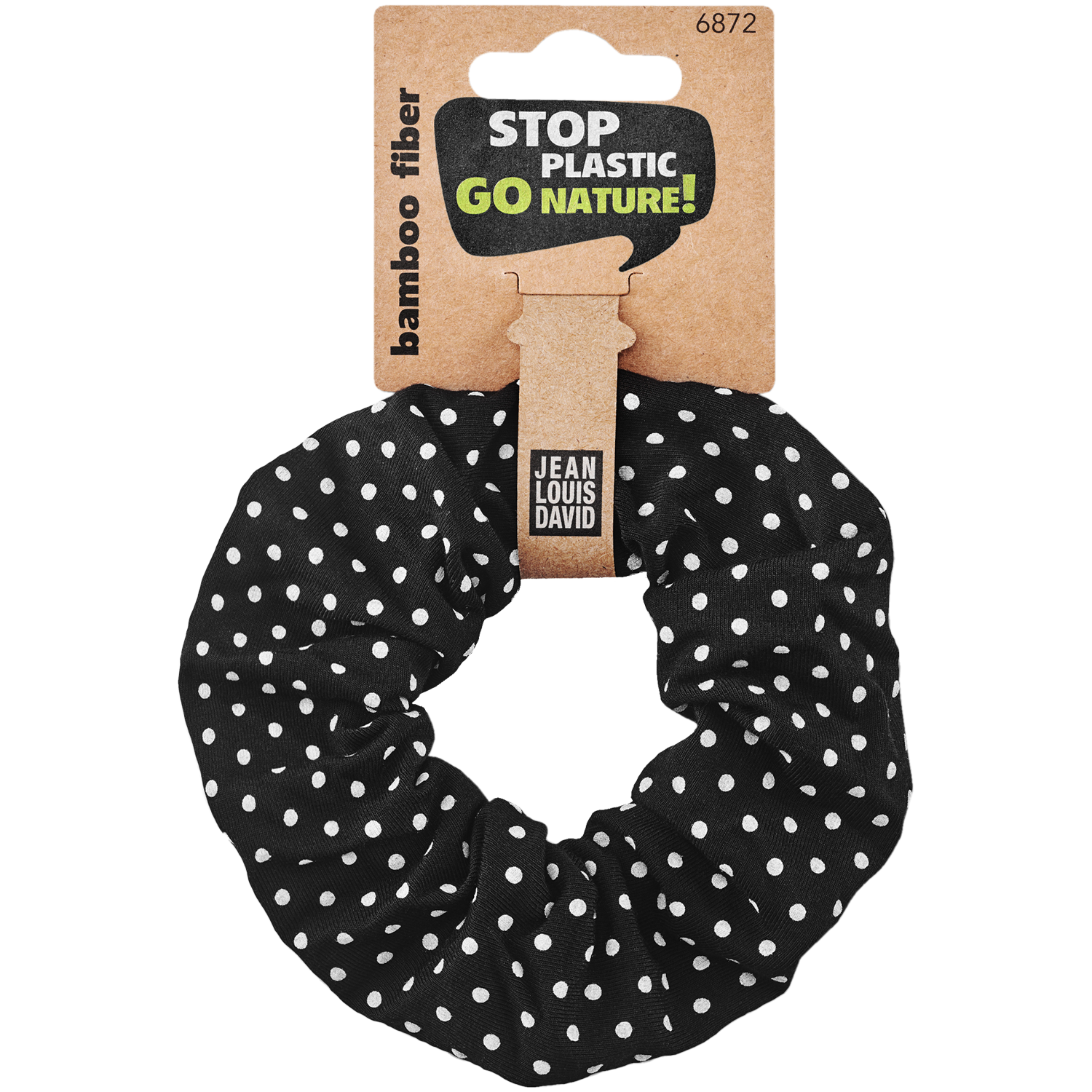 Jean Louis David Stop Plastic Go Nature owijka do włosów czarna w białe groszki, 1 szt.