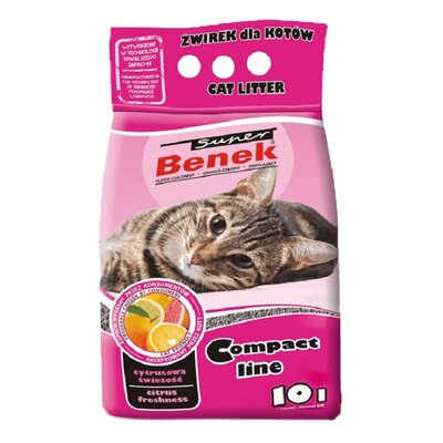 Żwirek dla kota SUPER BENEK Compact Cytrusowa świeżość 10 L